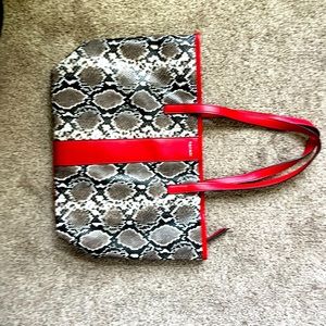 Tahari large faux snake skin purse